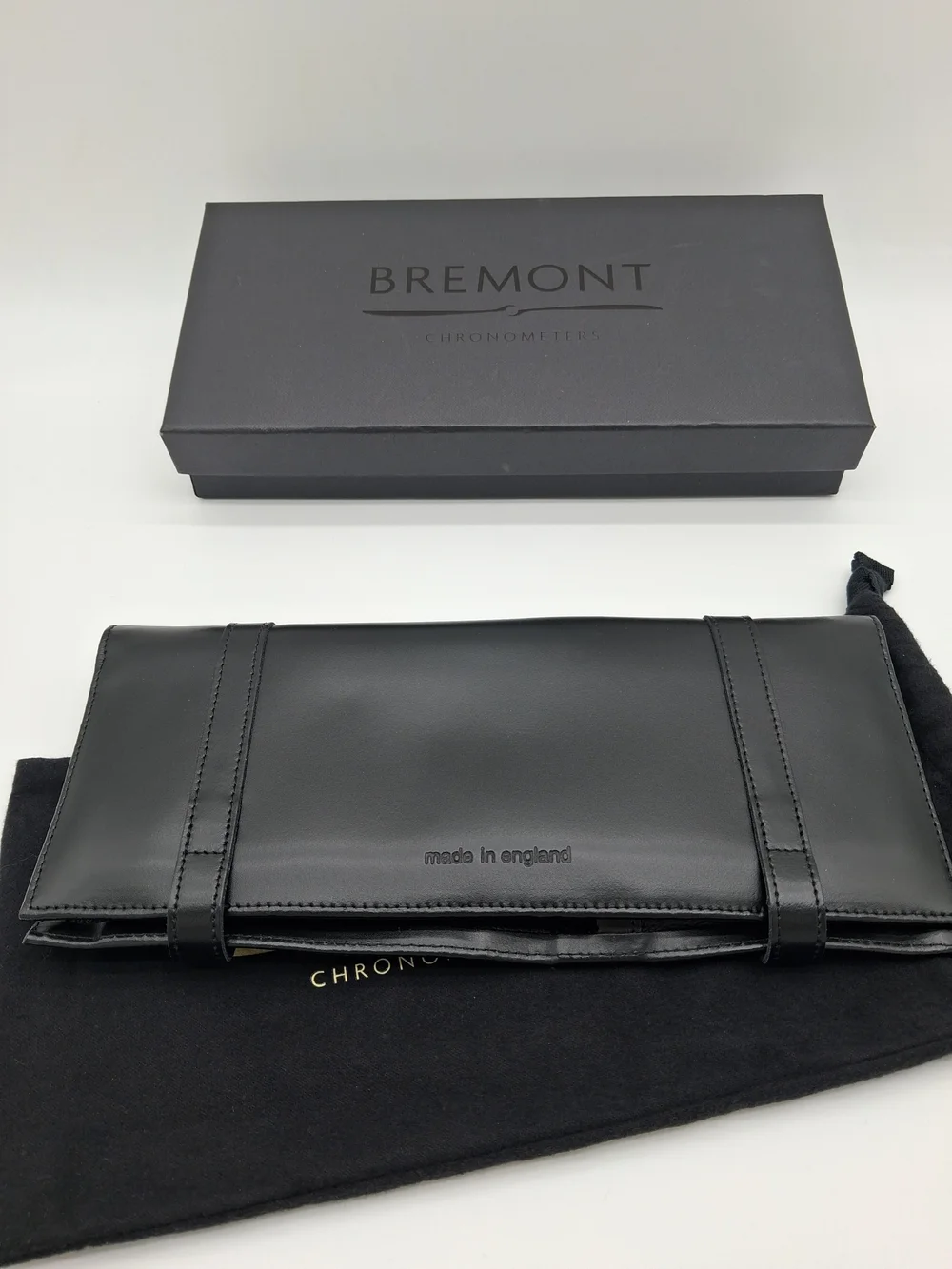 BREMONT Watch Travel Roll Case Box Dust Bag 22mm Rubber Strap Tool Set EUC